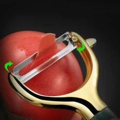 Gemüseschäler aus Edelstahl – Küchenwerkzeug mit Holzgriff