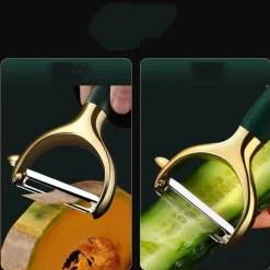 Gemüseschäler aus Edelstahl – Küchenwerkzeug mit Holzgriff