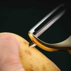 Gemüseschäler aus Edelstahl – Küchenwerkzeug mit Holzgriff