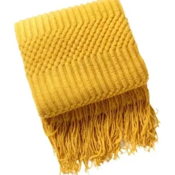 Gemütliche nordische Überwurfdecke – Quastenschal für Bettsofa