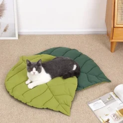 Gemütliches Katzenbett – Bequemes Haustierbett in Blattform für Katzen