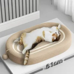 Gemütliches Katzenkratzbett – Bequemes ovales Nest für Katzen