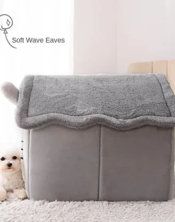 Gemütliches Plüsch-Haustierbett – warmes Hunde-/Katzenhaus