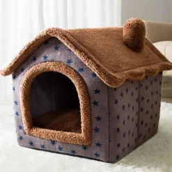 Gemütliches Plüsch-Haustierbett – warmes Hunde-/Katzenhaus