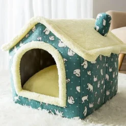 Gemütliches Plüsch-Haustierbett – warmes Hunde-/Katzenhaus