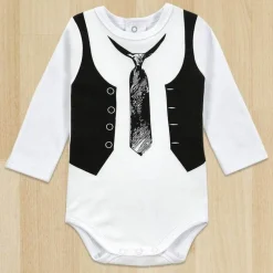 Gentleman Baby Body - Weißer Langarm-Strampler