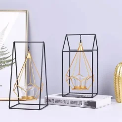 Geometric Gold Candle Holder - Nordic Decorative Accent