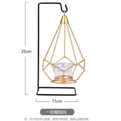 Geometric Gold Candle Holder - Nordic Decorative Accent