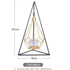 Geometric Gold Candle Holder - Nordic Decorative Accent