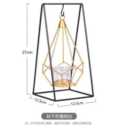 Geometric Gold Candle Holder - Nordic Decorative Accent