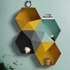 Geometrische Diamant-Wandvase - Nordisches Regaldekor