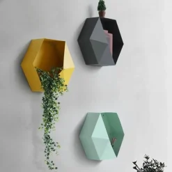Geometrische Diamant-Wandvase - Nordisches Regaldekor