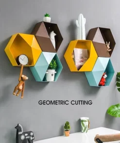 Geometrische Diamant-Wandvase - Nordisches Regaldekor