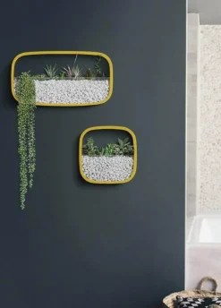 Geometrische Diamant-Wandvase – Dekorativer Regal-Übertopf