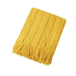 Geometrische Strickdecke - Gemütliche Wohndekoration