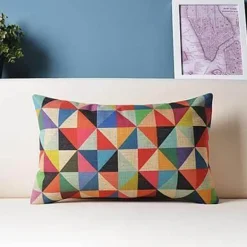 Geometrischer bunter Lumbar Kissenbezug - Dekorative Kissenhülle