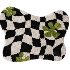 Geometrischer Flächenteppich - Moderner dekorativer Teppich mit unregelmäßigem Gitter