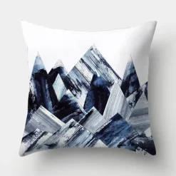 Geometrisches hellblaues Kissenbezug-Set - Nordische dekorative Bettwäsche