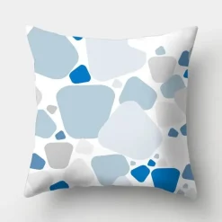 Geometrisches hellblaues Kissenbezug-Set - Nordische dekorative Bettwäsche