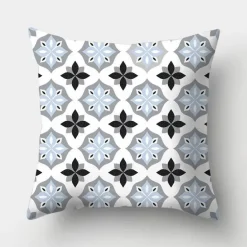 Geometrisches hellblaues Kissenbezug-Set - Nordische dekorative Bettwäsche