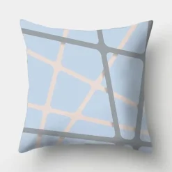 Geometrisches hellblaues Kissenbezug-Set - Nordische dekorative Bettwäsche