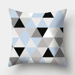 Geometrisches hellblaues Kissenbezug-Set - Nordische dekorative Bettwäsche