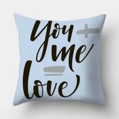 Geometrisches hellblaues Kissenbezug-Set - Nordische dekorative Bettwäsche