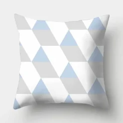Geometrisches hellblaues Kissenbezug-Set - Nordische dekorative Bettwäsche
