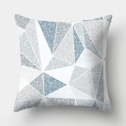 Geometrisches hellblaues Kissenbezug-Set - Nordische dekorative Bettwäsche