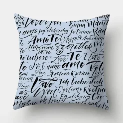 Geometrisches hellblaues Kissenbezug-Set - Nordische dekorative Bettwäsche