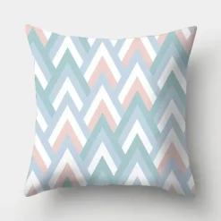 Geometrisches hellblaues Kissenbezug-Set - Nordische dekorative Bettwäsche