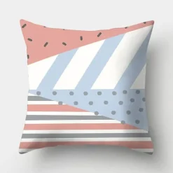 Geometrisches hellblaues Kissenbezug-Set - Nordische dekorative Bettwäsche