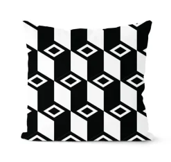 Geometrisches schwarz-weißes Kissenbezug-Set – stilvolle Sofakissenbezüge