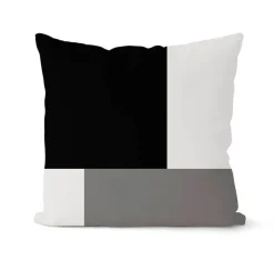 Geometrisches schwarz-weißes Kissenbezug-Set – stilvolle Sofakissenbezüge