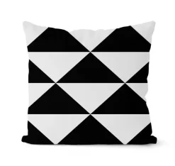 Geometrisches schwarz-weißes Kissenbezug-Set – stilvolle Sofakissenbezüge