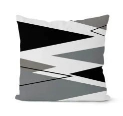 Geometrisches schwarz-weißes Kissenbezug-Set – stilvolle Sofakissenbezüge