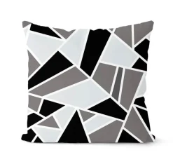 Geometrisches schwarz-weißes Kissenbezug-Set – stilvolle Sofakissenbezüge