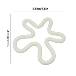 Geometrisches Silikon-Tischset mit rutschfesten Untersetzern und hitzebeständigem Topflappen