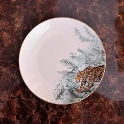 Geschirrset aus Knochenporzellan mit Regenwald-Tiermotiven – umweltfreundliches Geschirr