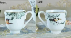 Geschirrset aus Knochenporzellan mit Regenwald-Tiermotiven – umweltfreundliches Geschirr