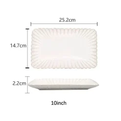 Geschirrset aus weiß glasierter Keramik – Elegante Geschirrkollektion