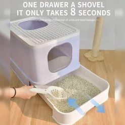 Geschlossene Katzentoilette – Geruchskontrolle, Anti-Spritz-Design