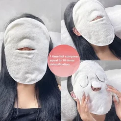 Gesichtsdampfer-Spa-Set – Handtuch und Baumwollmaske-Kombination