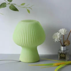 Gestreifte Pilz-Tischlampe – Stilvolle Glasleuchte