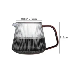 Gestreifter Kaffeekessel aus Glas – Teekanne mit V-Ausguss, 350 ml, 500 ml