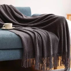 Gestrickte Ananas-Überwurfdecke - Nordisches Sofadekor