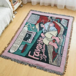 Gestrickte Gobelindecke – Leichte, luxuriöse Dekodecke für das Wohnzimmer im Freien