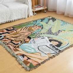 Gestrickte Gobelindecke – Leichte, luxuriöse Dekodecke für das Wohnzimmer im Freien