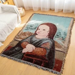 Gestrickte Gobelindecke – Leichte, luxuriöse Dekodecke für das Wohnzimmer im Freien
