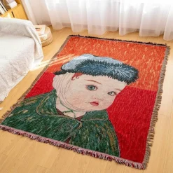 Gestrickte Gobelindecke – Leichte, luxuriöse Dekodecke für das Wohnzimmer im Freien